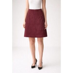 Boden Womens Corduroy Midi A Line Skirt Size 6R Burgundy Academia Fall Hemmed